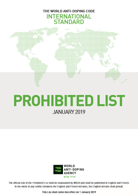 Front page image of the Prohibited List report