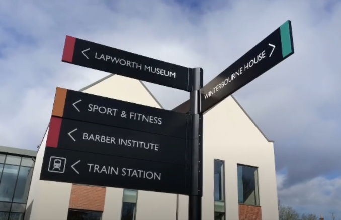 Sign indicating various directions