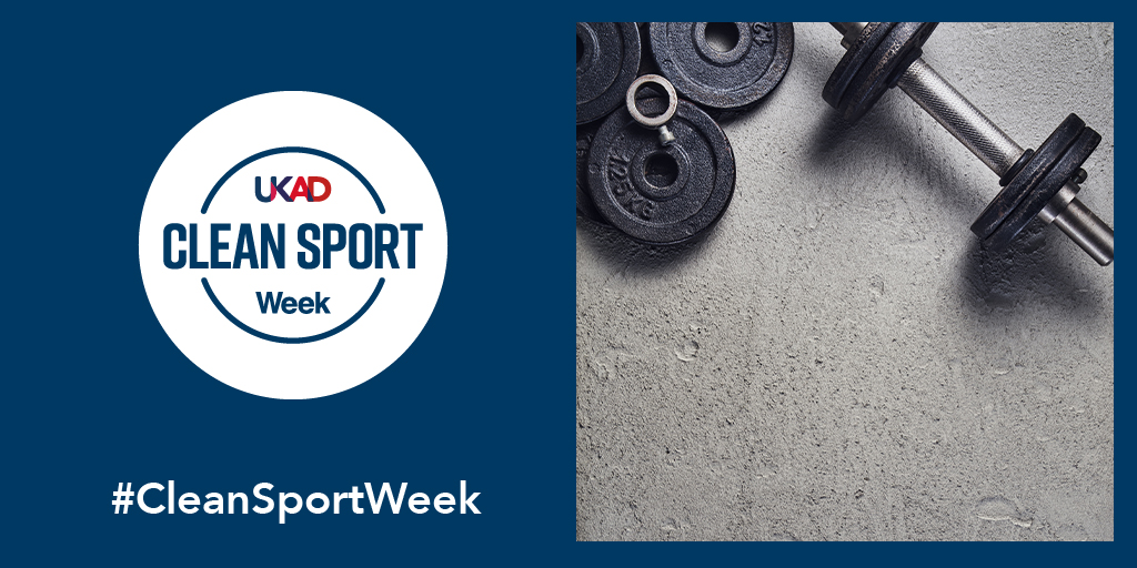 Weights with words 'Clean Sport Week'