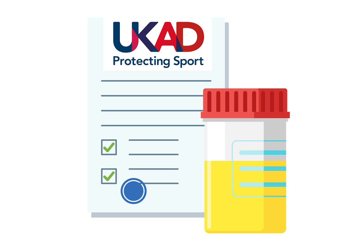 Urine sample and a testing form