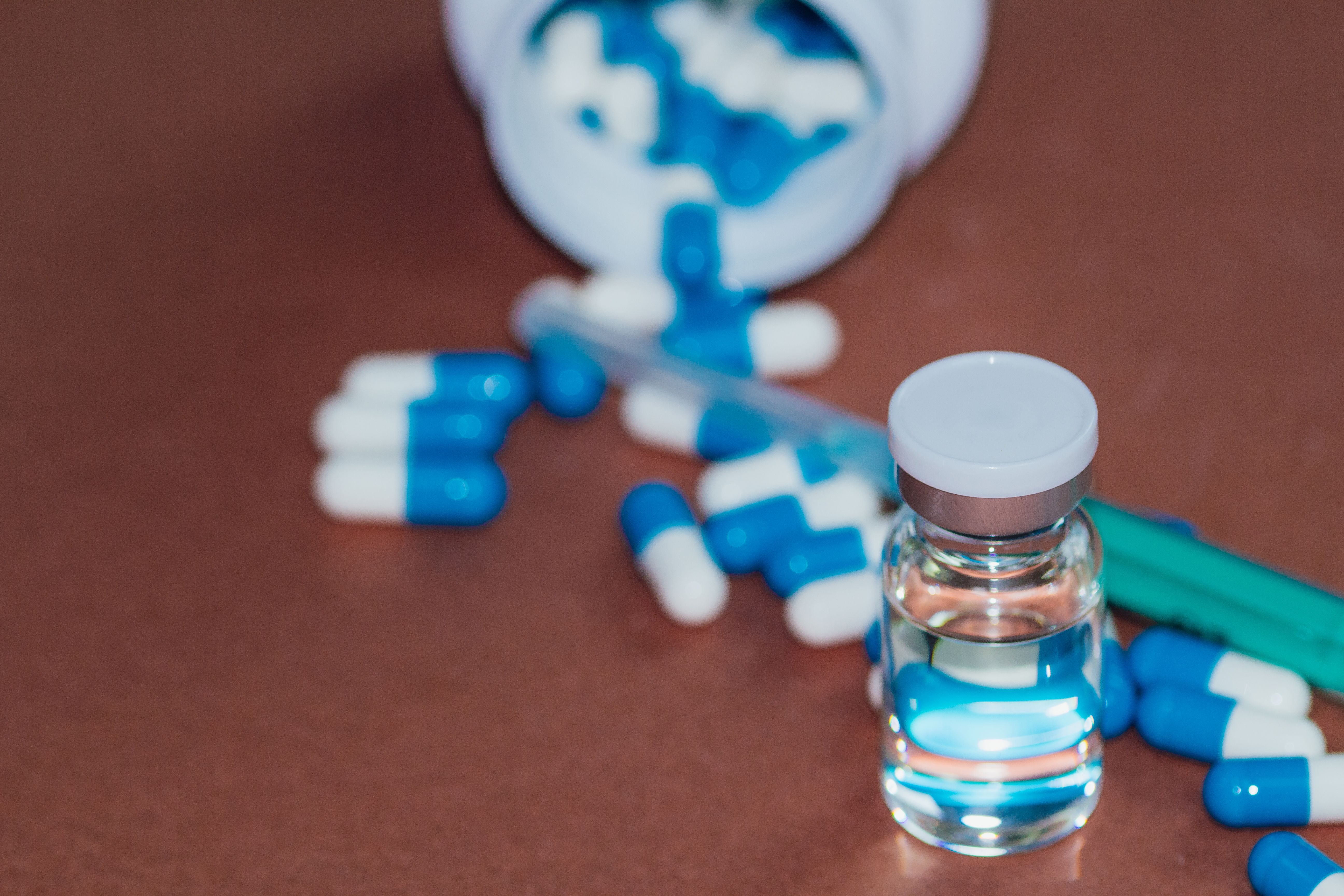 Pills on a table