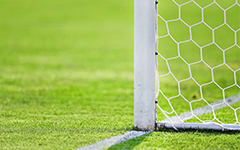 Corner of a football goal