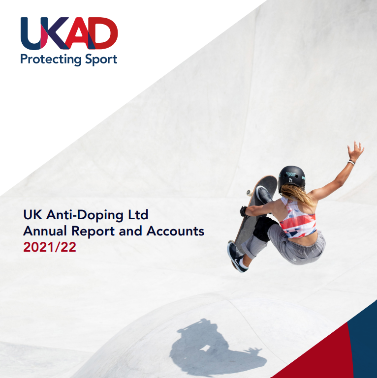UKAD Annual Report and Accounts Front Cover 2021 to 2022