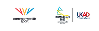 Logos of commonwealth games federation, Birmingham 2022 and UKAD