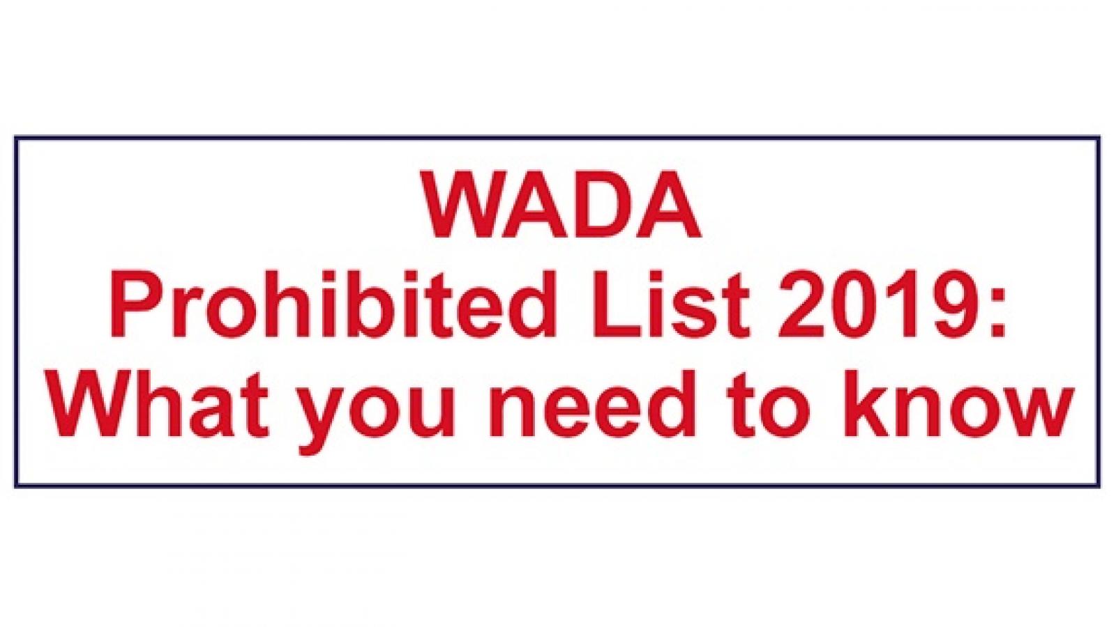 WADA Prohibited List 2019 What you need to know UK AntiDoping