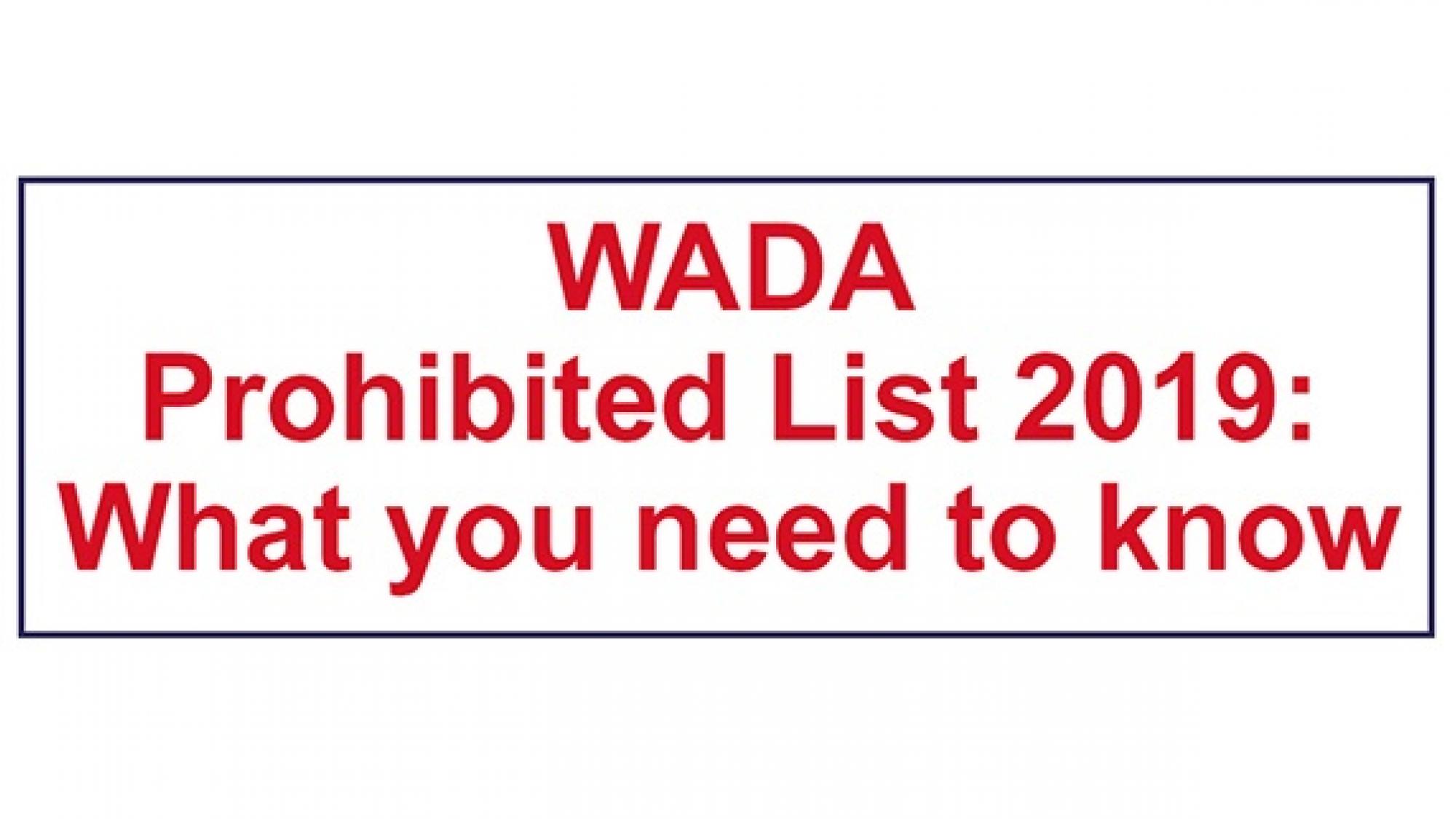 WADA Prohibited List 2019 What you need to know UK AntiDoping